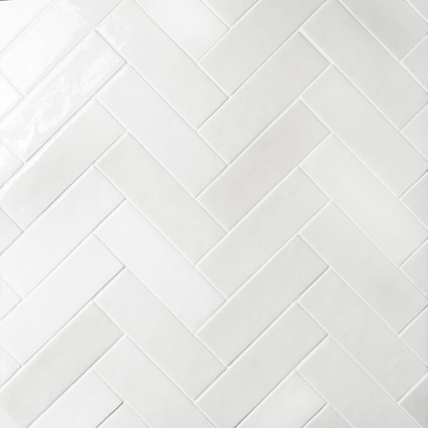 Cloé 2.5X8 Glossy Ceramic Tile in White