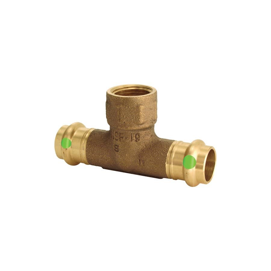 Tee, 1 x 1/2 in, Press x FNPT, Copper