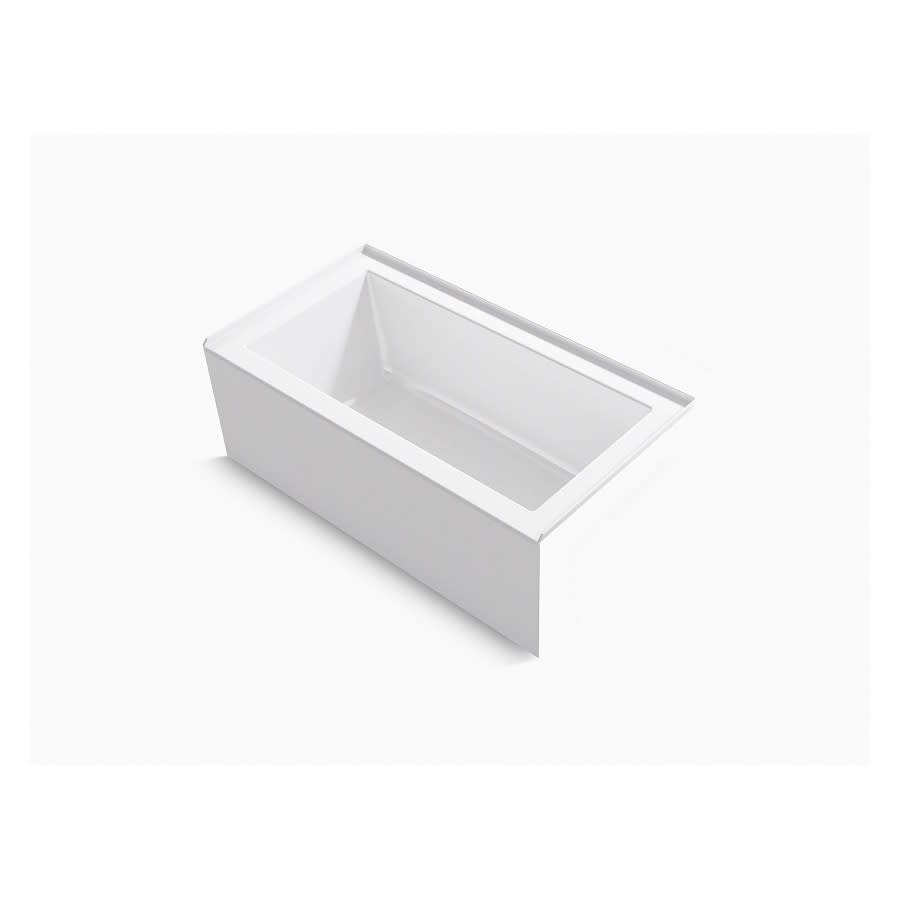 Wellbrook™ Alcove Tub, 60 x 30 x 19 in, Right Hand Drain, White