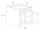 Base Cabinet - 24"W x 34- 1/2"H x 24"D