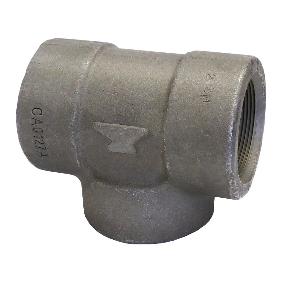 Tee, 2 in, FNPT, SCH 80/XH, Forged Steel, 3000 lb