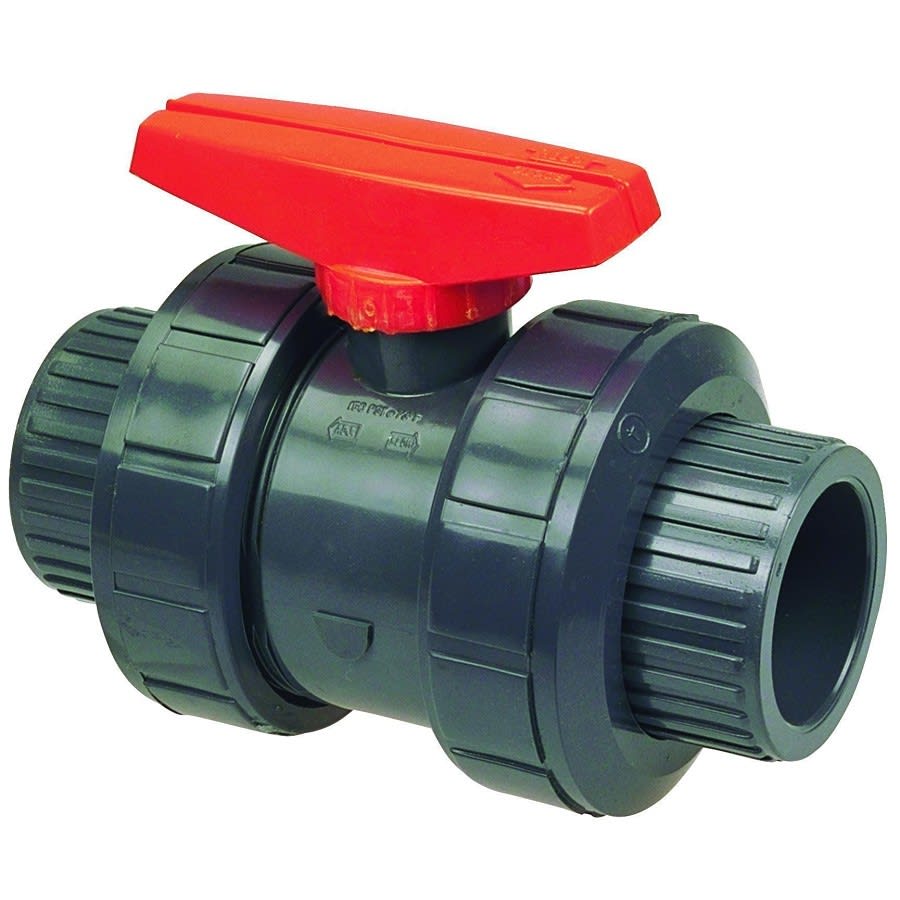 1-Piece Ball Valve, 3 in, Socket, Full Port, PVC Ball, PVC