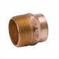 DWV Male Adapter, 1-1/2 in, C x MNPT, Wrot Copper
