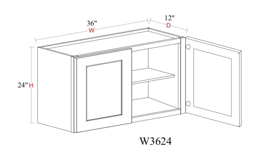 Wall Cabinet - 36"W x 24"H x 12"D