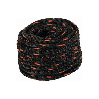 Truck Rope, 3/8 in, 600 ft L, Black/Orange