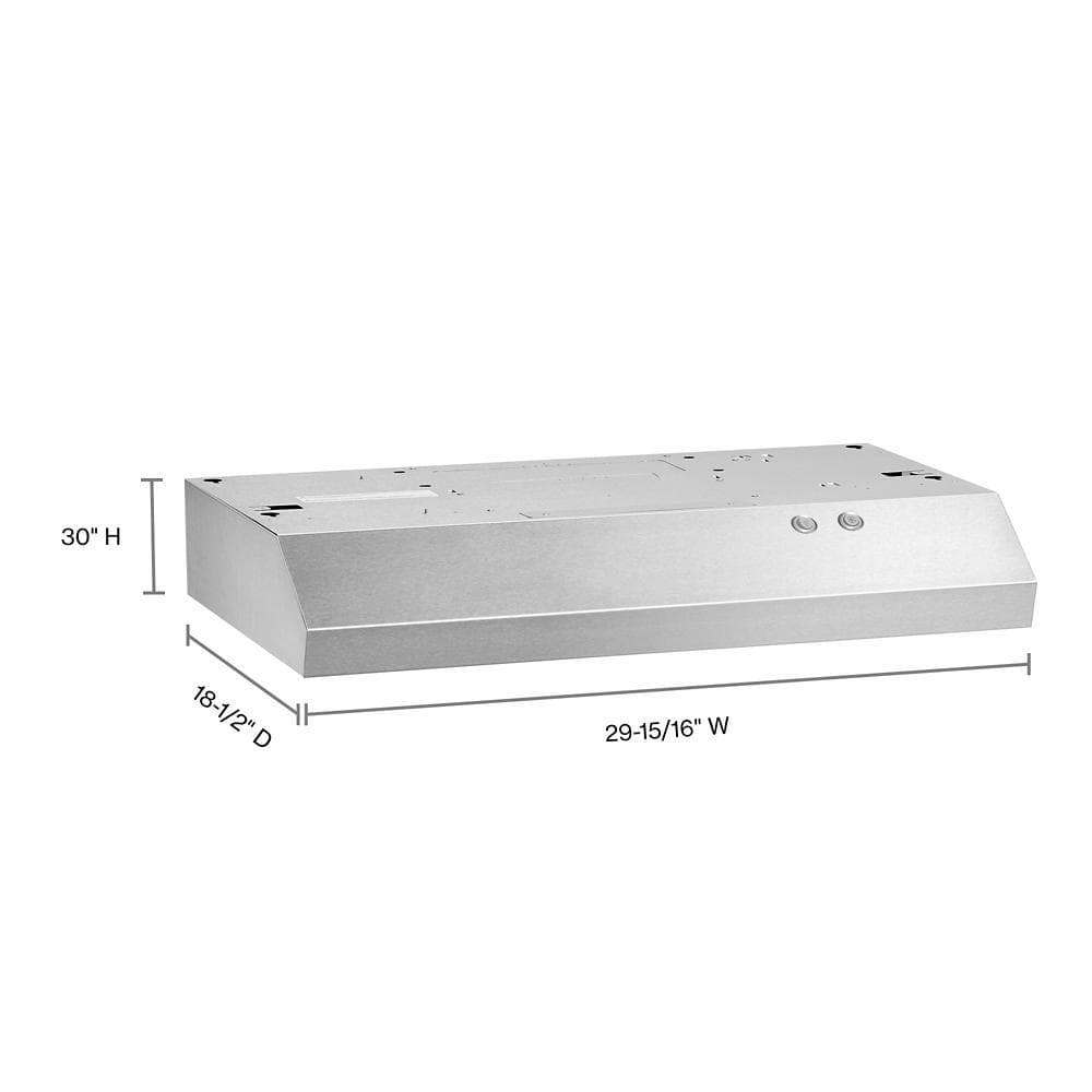 30"W 270Cfm Under Cabinet Range Hood Stainless Steel