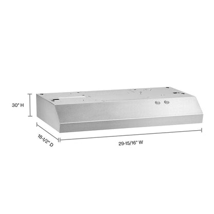 30"W 270Cfm Under Cabinet Range Hood Stainless Steel