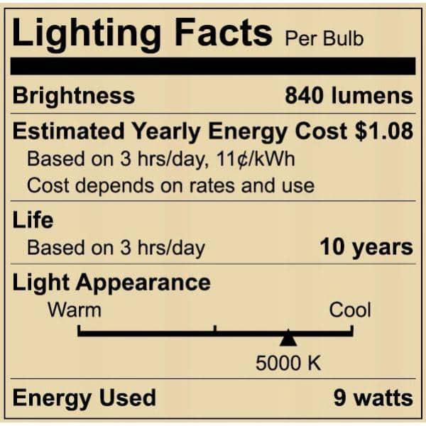 60-Watt Equivalent A19 Non-Dimmable LED Light Bulb Daylight 5000 (8-Pack)