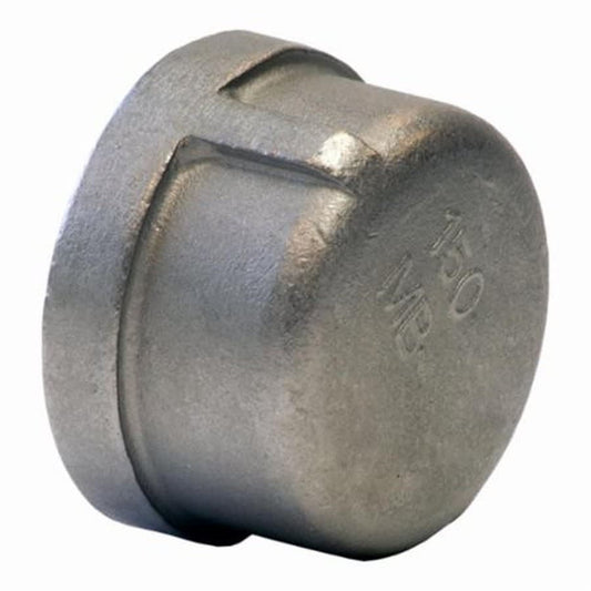 Cap, 1-1/4 in, FNPT, 316/316L Stainless Steel, 150 lb