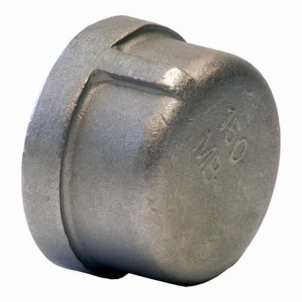 Cap, 1-1/2 in, FNPT, 304/304L Stainless Steel, 150 lb