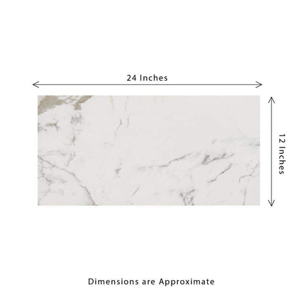 Carrara 12 in. x 24 in. Polished Porcelain Stone Look Floor and Wall Tile (16 sq. ft./Case)