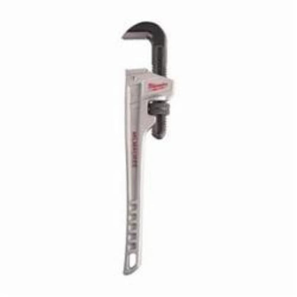 OVERBITE JAW Pipe Wrench, 18 in OAL, Hook Jaw, Aluminum Handle