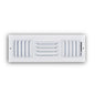 3-Way Curved Blade Supply Register, 14 x 4 in, Horizontal Blades, 7/8 in Spacing, Multi Shutter Damper, Steel, White