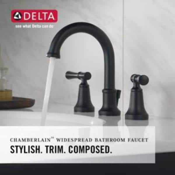 Chamberlain 8 in. Widespread 2-Handle Bathroom Faucet in Matte Black