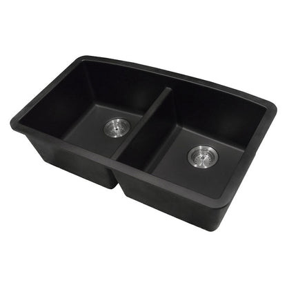 Black Quartz Double Bowl 50/50-3219