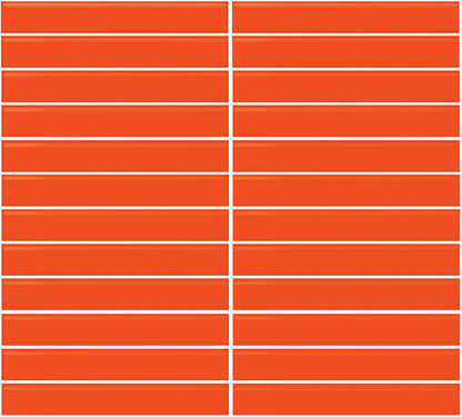 Color Wheel Mosaic Orange Burst Straight Joint 2X2 Glossy