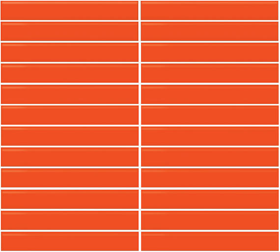 Color Wheel Mosaic Orange Burst Straight Joint 1X6 Glossy