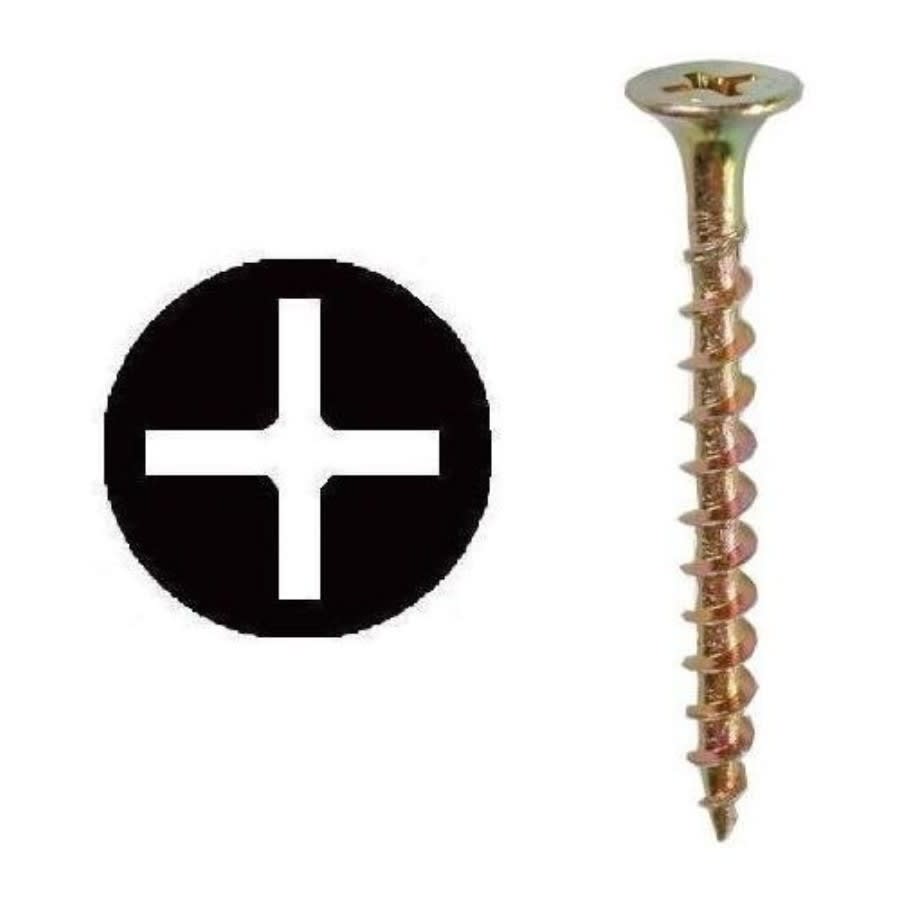 Wood Racket Screw, #6, 1 in L, Phillips Drive, Zinc Plated