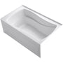 Mariposa 60" Alcove Soaking Bath Tub with Bask Heating and Right Drain