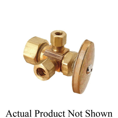 Multi Turn Dual Stop, 5/8 x 3/8 x 3/8 in, Comp, Brass