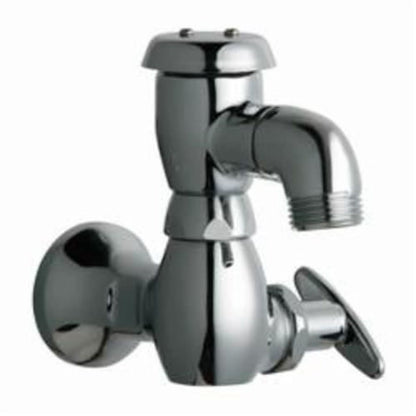 Sill Faucet, Wall Mount, Tee Handle, Polished Chrome