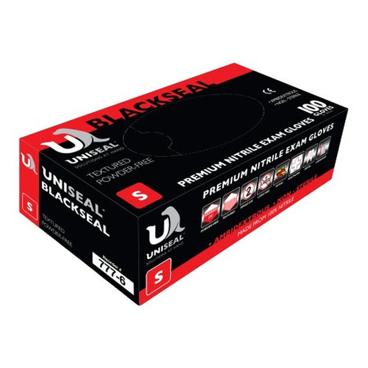Nitrile Exam Gloves, BlackSeal, Powder-Free, Large, 100-Pack