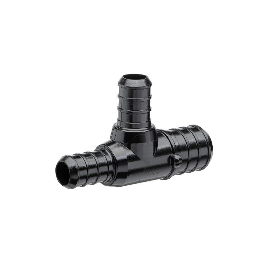 QickSert CR® Tee, 3/4 x 1/2 x 1/2 in, Crimp PEX, Poly