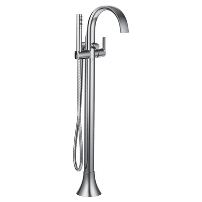 Doux Floor Mounted Tub Filler with Built-In Diverter - Includes Hand Shower