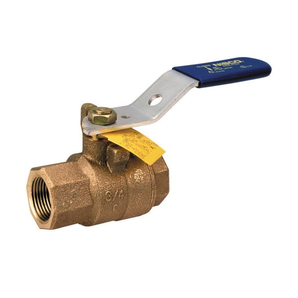 2-Piece Ball Valve, 3 in, FNPT, Standard Port, Brass Ball, Bronze