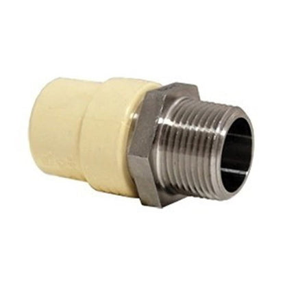 Male Adapter, 1/2 in, Socket x Stainless Steel MNPT, SCH 40/STD, CPVC