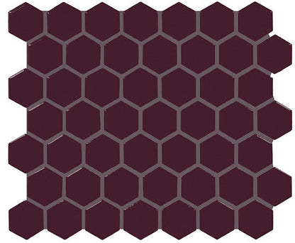 Color Wheel Mosaic Plum Crazy Straight Joint 2X2 Glossy