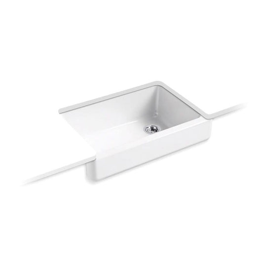 Whitehaven® Single Bowl Kitchen Sink, Under Mount, 32-1/2 x 21-9/16 in, 9-5/8 in Bowl Depth, Cast Iron, White