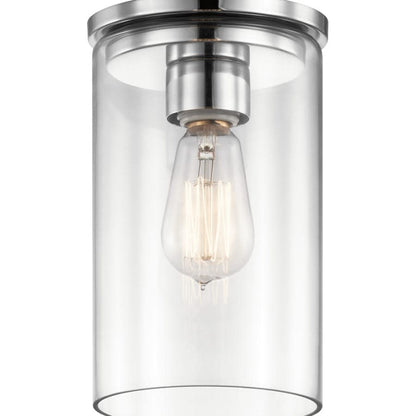 Crosby Single Light 6" Wide Mini Pendant with Clear Glass Shade