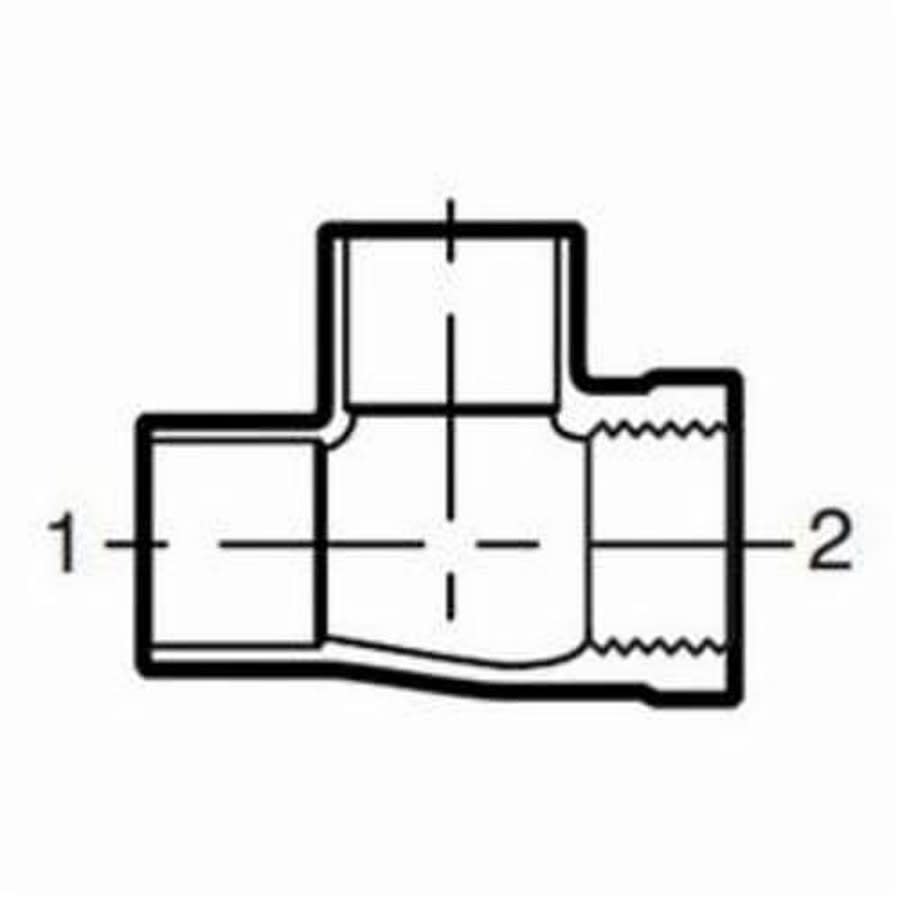 Tee, 1 x 3/4 x 1 in, C x FNPT x C, Copper