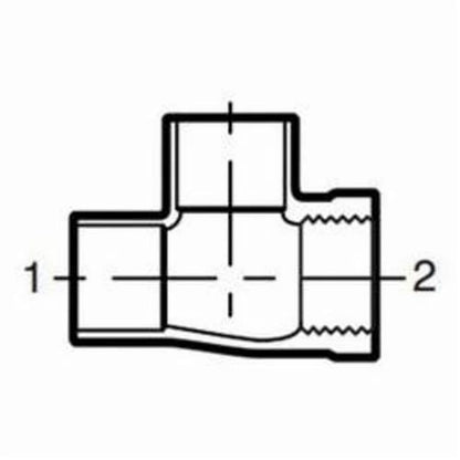 Tee, 1 x 3/4 x 1 in, C x FNPT x C, Copper