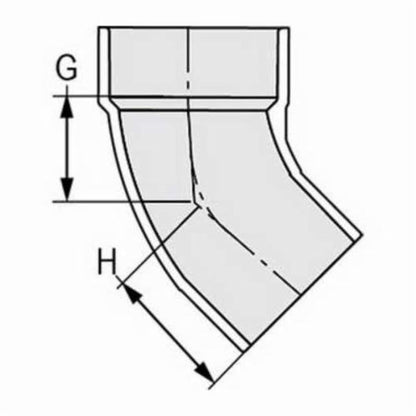 Street 45 deg Elbow, 8 in, Spigot x Hub, DWV, PVC