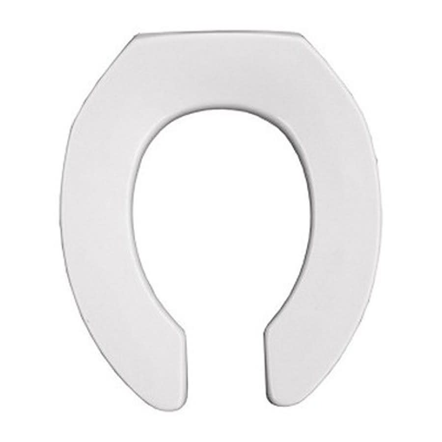 Toilet Seat, Round Bowl, Open Front, Less Cover, Plastic, White