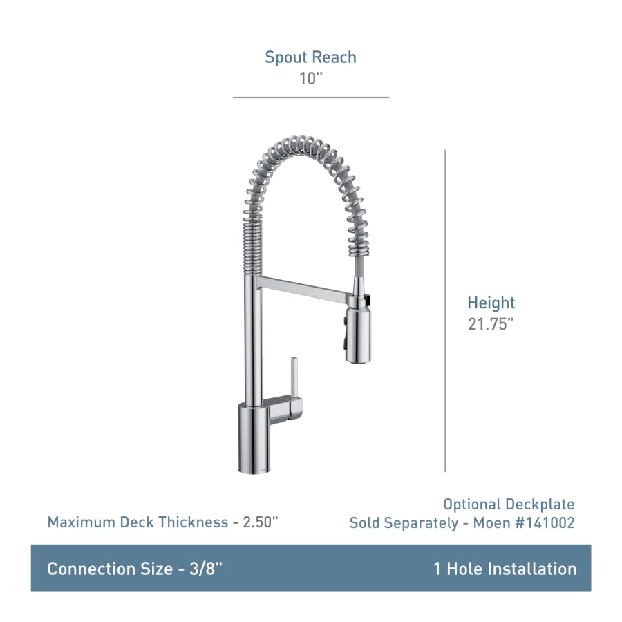 Align 1.5 GPM Single Hole Pre-Rinse Pull Down Kitchen Faucet with Power Boost