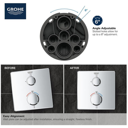 Grohtherm Thermostatic Valve Trim Only with Dual Lever Handles and Volume Control - Less Rough In