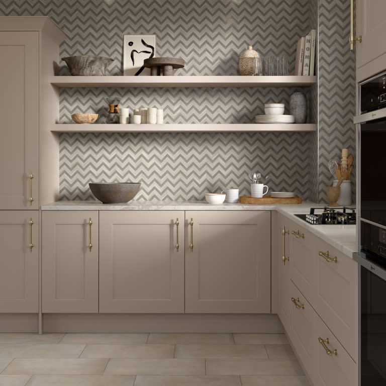 BIZOU CREAM/TAUPE PL CHEV/MO
