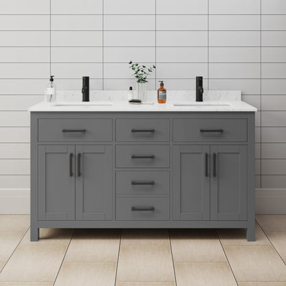 Beckett Double Bathroom Vanity - 60W x 35H x 22D