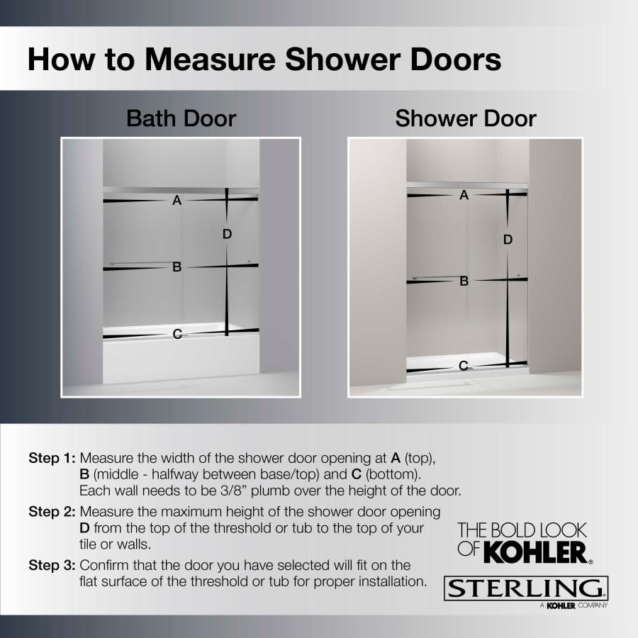 Revel 76â High x 59-5/8" Wide Sliding Shower Door with Crystal Clear Glass, Towel Bar and CleanCoat Technology