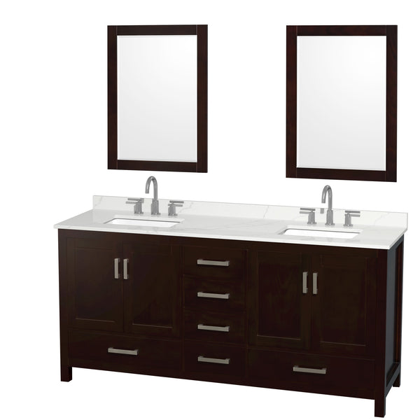 Sheffield Double Bathroom Vanity - 72W x 35H x 22D