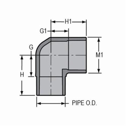 Street 90 deg Elbow, 3 in, Spigot x Socket, SCH 80/XH, CPVC