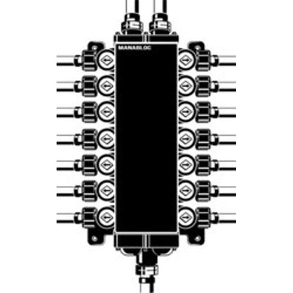 30-Port Manifold, 1/2 in, Press PEX, Poly