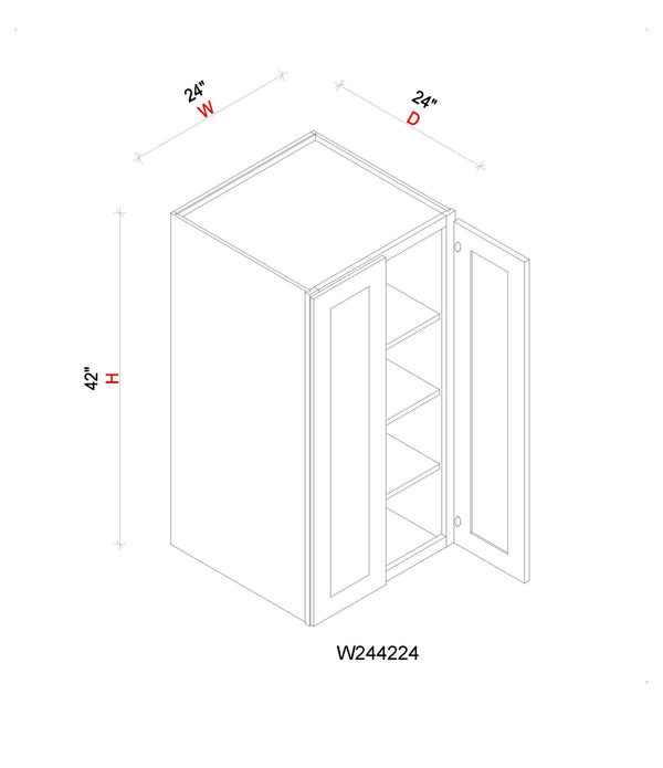 Wall Refrigerator Cabinet - 24"W x 42"H x 24"D