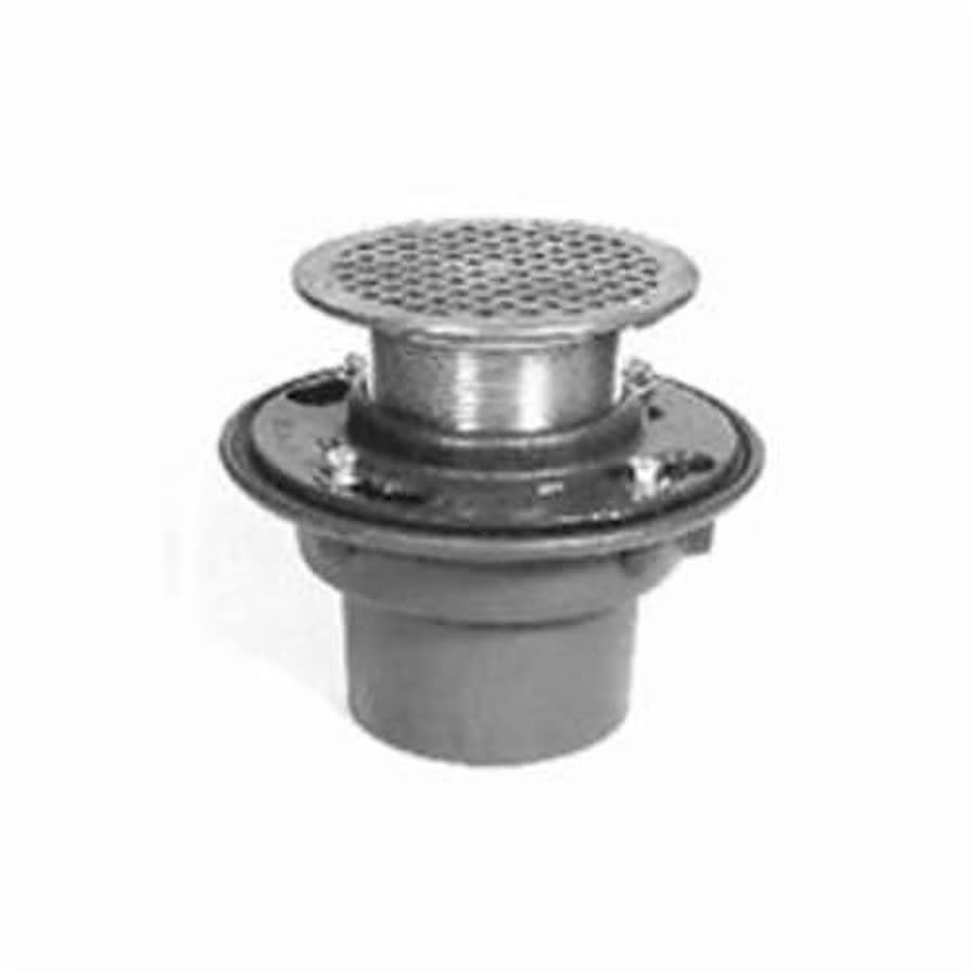 ZN415 Trap Primer Floor Drain, 2 in Outlet, No Hub, 5 in Round Nickel Bronze Top