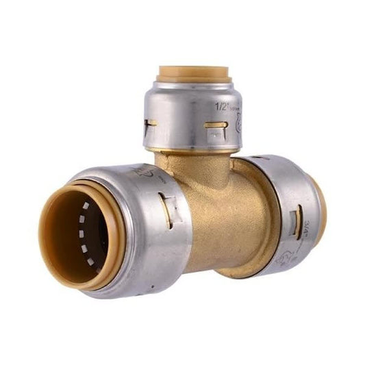 Max™ Tee, 3/4 x 1/2 in, Push, Brass