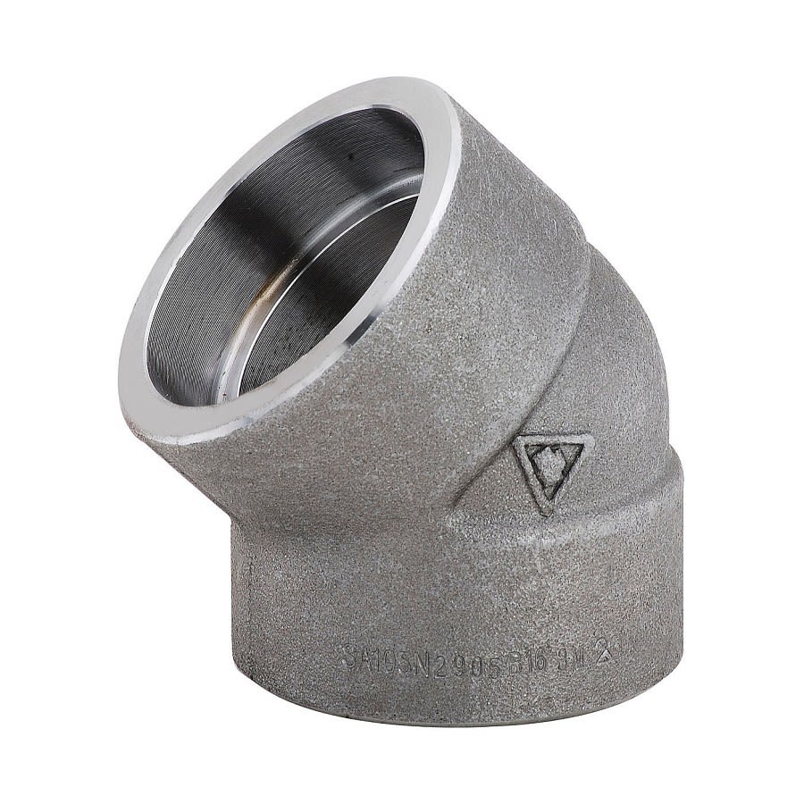 45 deg Elbow, 1/2 in, Socket Weld, SCH 80/XH, Forged Steel, 3000 lb