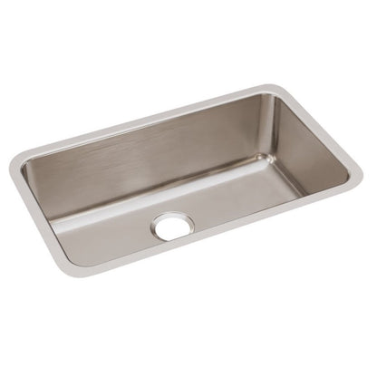Lustertone™ Classic Single Bowl Kitchen Sink, Under Mount, 30-1/2 x 18-1/2 in, 10 in Bowl Depth, 18 ga Lustrous Satin Steel, Stainless